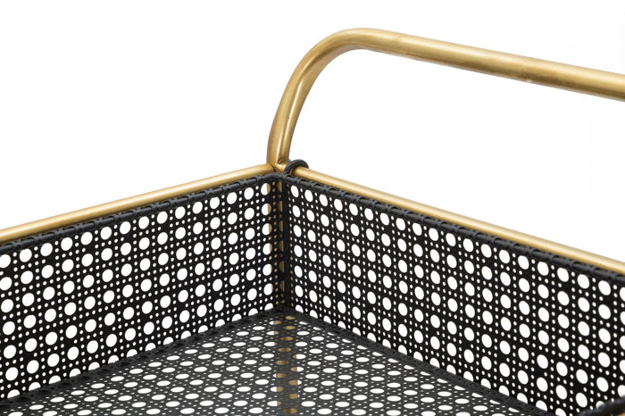 Carrello Fashion 56x37x81 cm in Ferro Nero e Oro