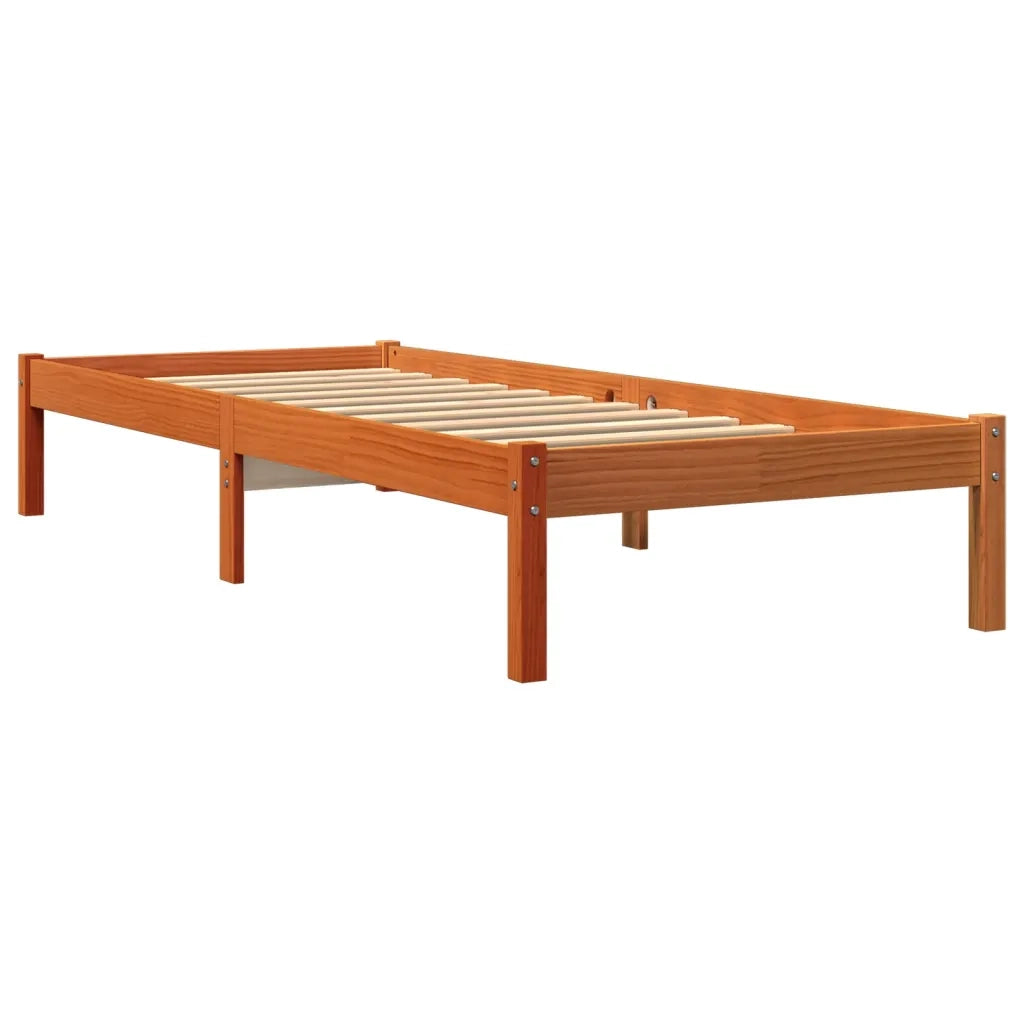 Letto senza Materasso Marrone Cera 75x190 cm in Legno di Pino 844833