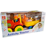 Trade Shop - Trattore Zio Tobia Con Suoni Con 5 Animali Fattoria Giochi Infanzia 40 X 20 Cm -