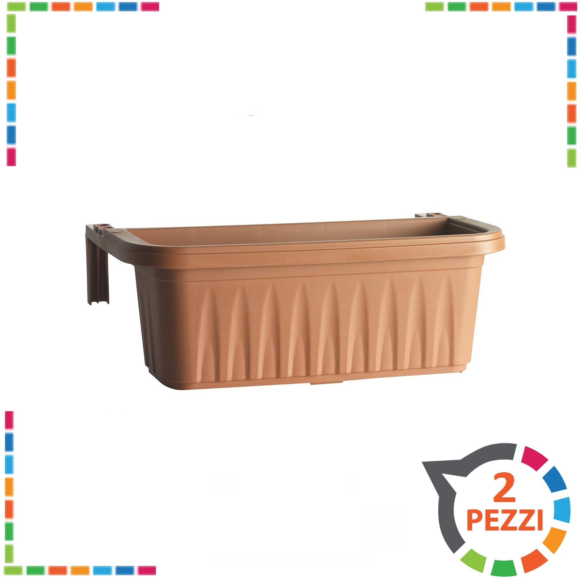 Fioriera da balcone "Rondine" con aggangi regolabili Bama 50 cm 2 pz fiori