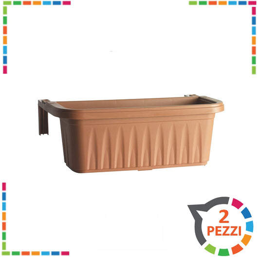 Fioriera da balcone "Rondine" con aggangi regolabili Bama 50 cm 2 pz fiori