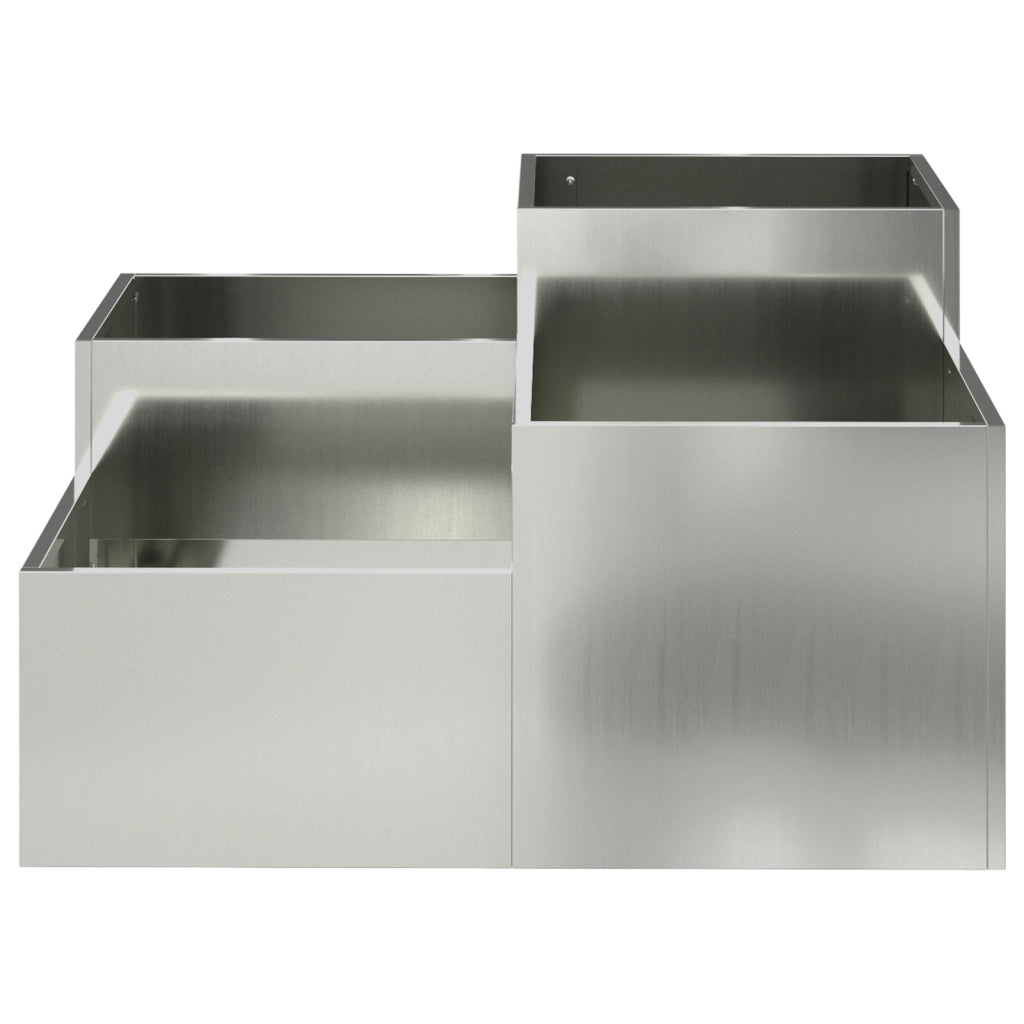 vivaXL Fioriera da Giardino 100x100x48 cm Acciaio Zincato