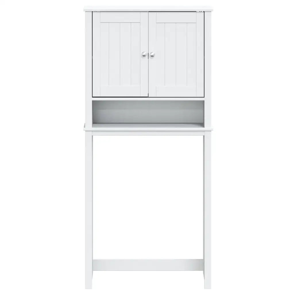 Mobile per Lavatrice BERG Bianco 76x27x164,5cm Legno Massello 358556