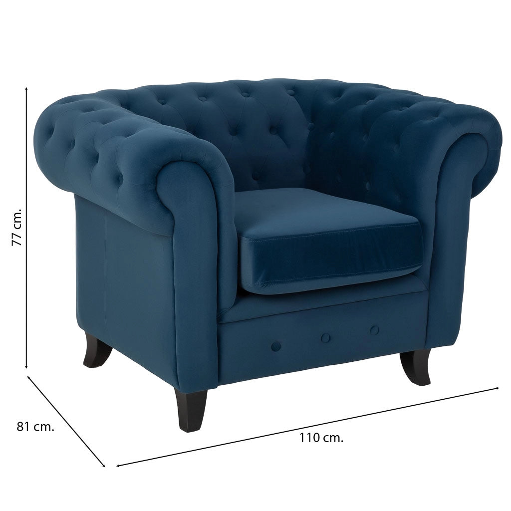 Poltrona blu navy 110x81x77h cm