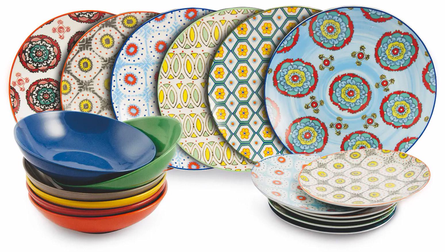 Servizio Piatti 18 Pezzi in Porcellana VdE Tivoli 1996 Bazar