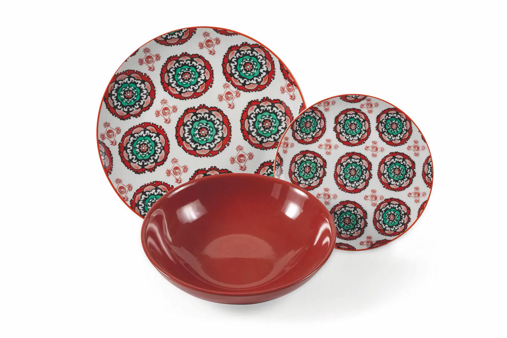 Servizio Piatti 18 Pezzi in Porcellana VdE Tivoli 1996 Bazar