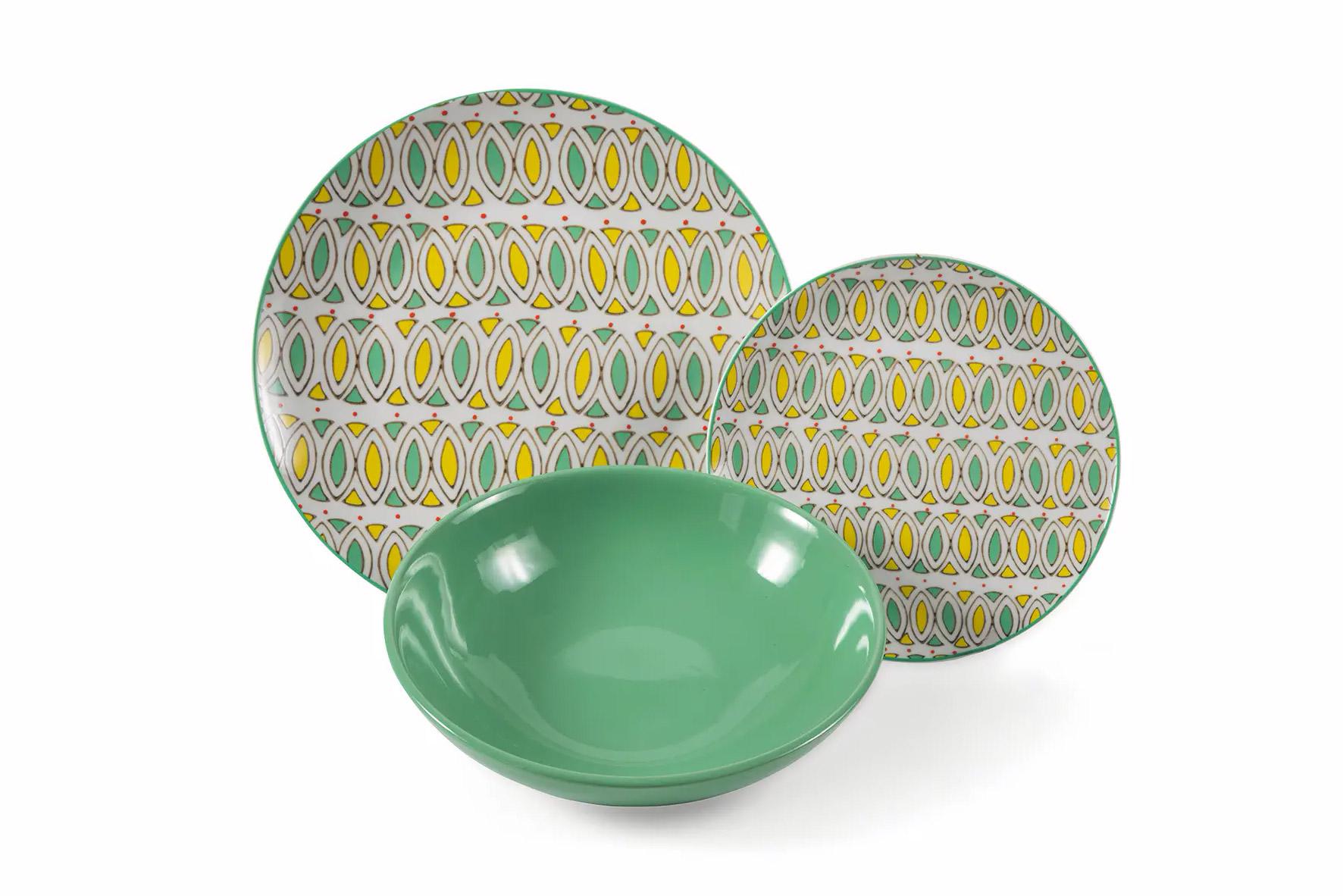 Servizio Piatti 18 Pezzi in Porcellana VdE Tivoli 1996 Bazar