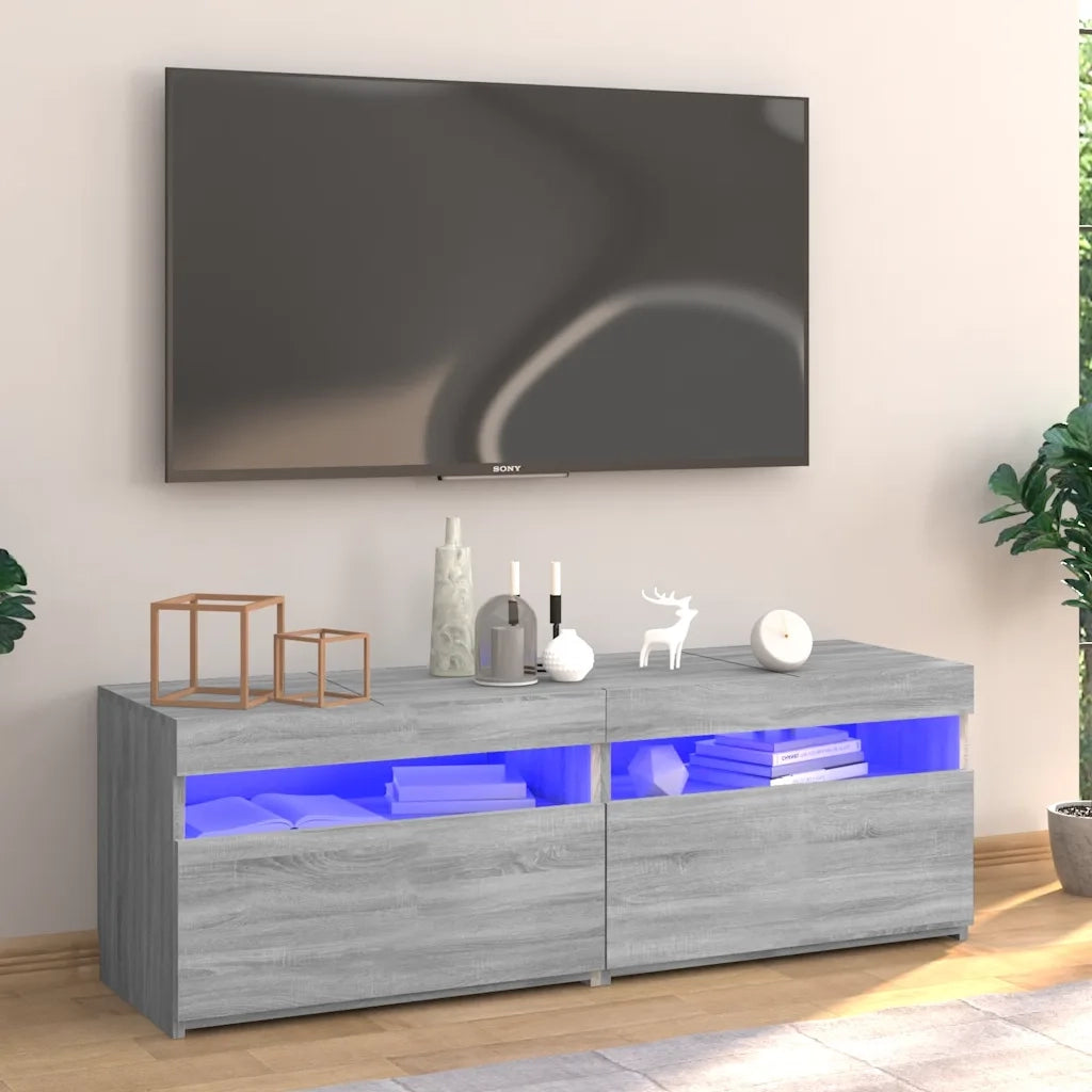 Mobile Porta TV con Luci LED-Mobile per TV-Credenza TV Grigio Sonoma 120x35x40 cmcm 747280