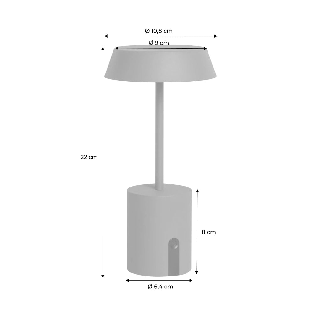 Lampada da tavolo per interni/esterni led metallo ø10,8cm, beige