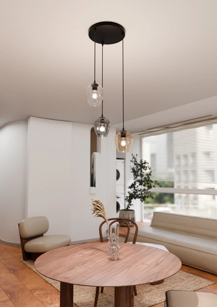 Lampadario Emibig ISTAR Premium 3xE27 nero multicolor
