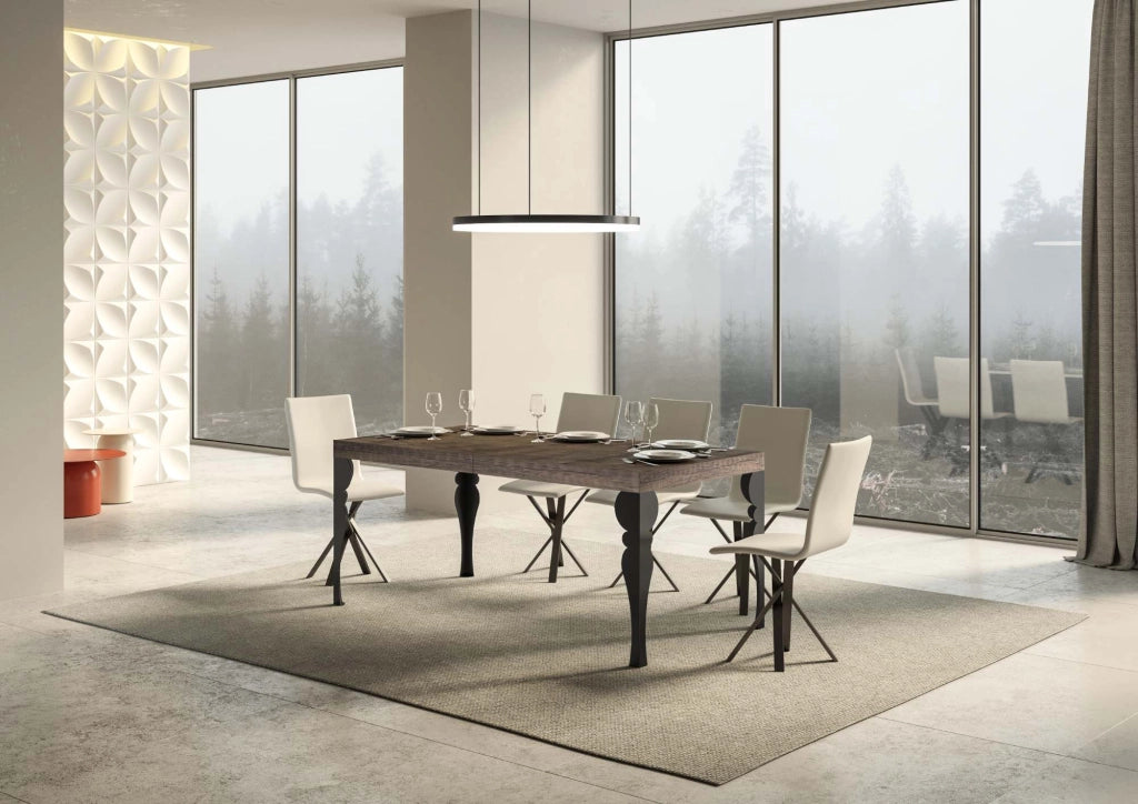 Tavolo allungabile 200/460x90 cm Paxon Premium noce gambe antracite