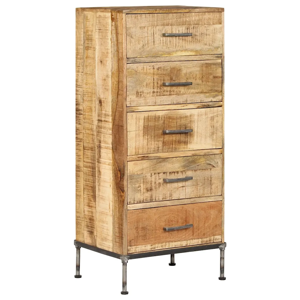 Cassettiera 45x35x106 cm in Legno Massello di Mango 247806