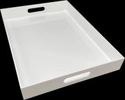 Dienblad in Acrilico con Maniglie - per Colazione, Tè, Caffè, Cibi e Bevande - 40 x 28 x 47 cm - Piatto Quadrato 70x70
