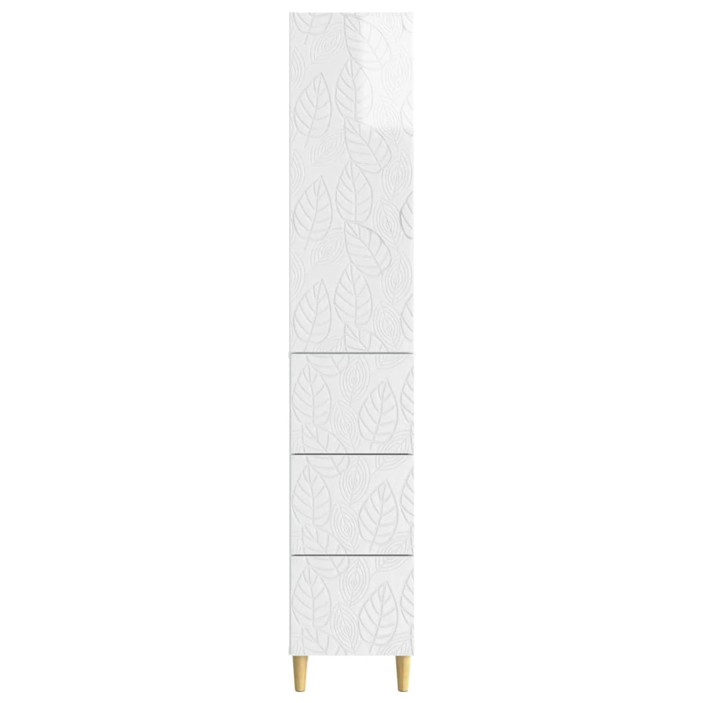 Set di armadi 2 pcs Bianco Lucido 33 x 34,5 x 90 cm
