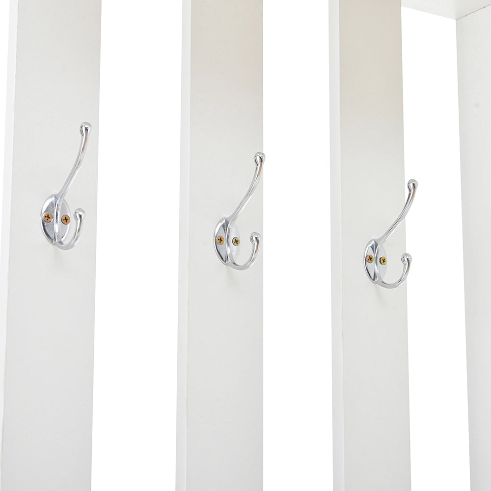 Armadio ingresso compatto 2 ante 85x33.5x200 cm - Xylo - con vetro temperato, panchina imbottita, bianco