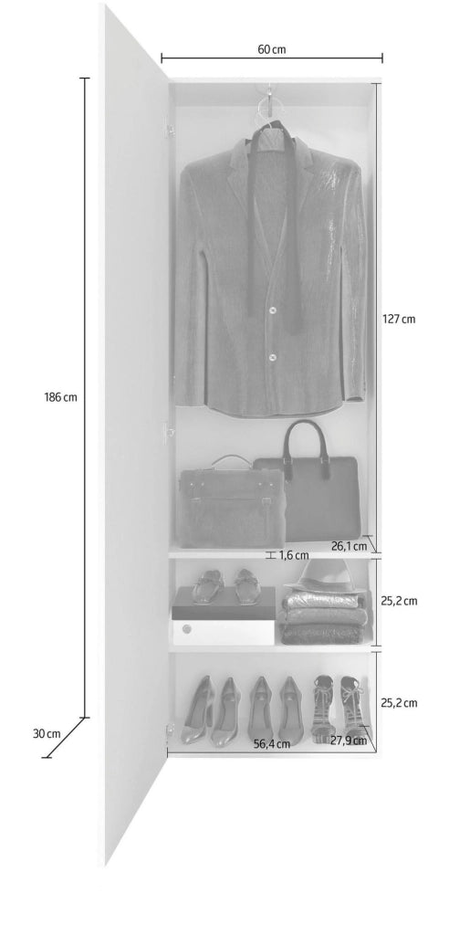 Medolla, Mobile da Ingresso Appendiabiti, 78x31x186.5h cm Bianco Lucido