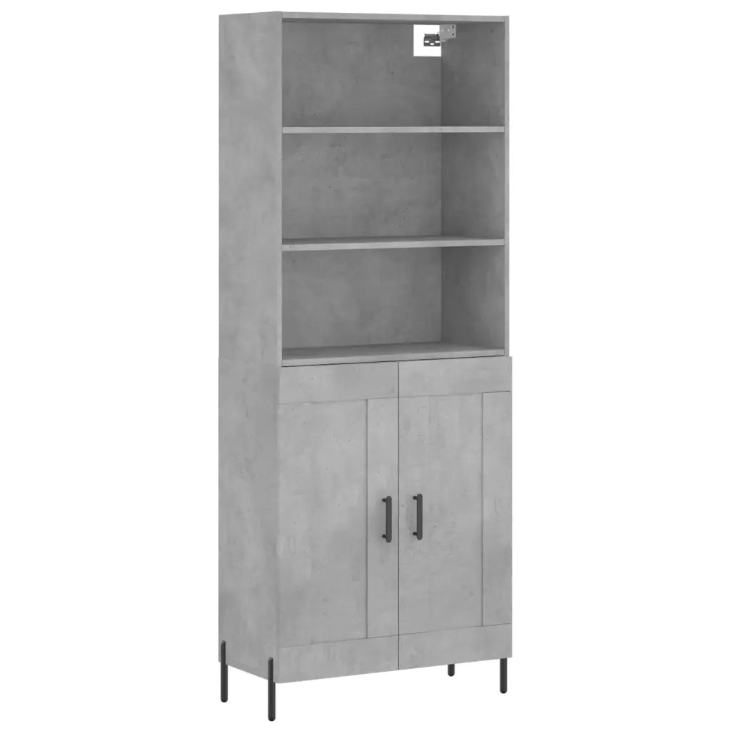 Credenza-Buffet-Armadio da cucina Grigio Cemento 69,5x34x180 cm in Legno Multistrato 109816
