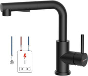 Keukenkraan lagedruk in acciaio, con rubinetto da cucina con doccia estensibile, rubinetto senza pressione per cucina, rubinetto per acqua calda con 2 tipi di getto, rubinetto per acqua calda con 2 tipi di getto, rubinetto per boiler