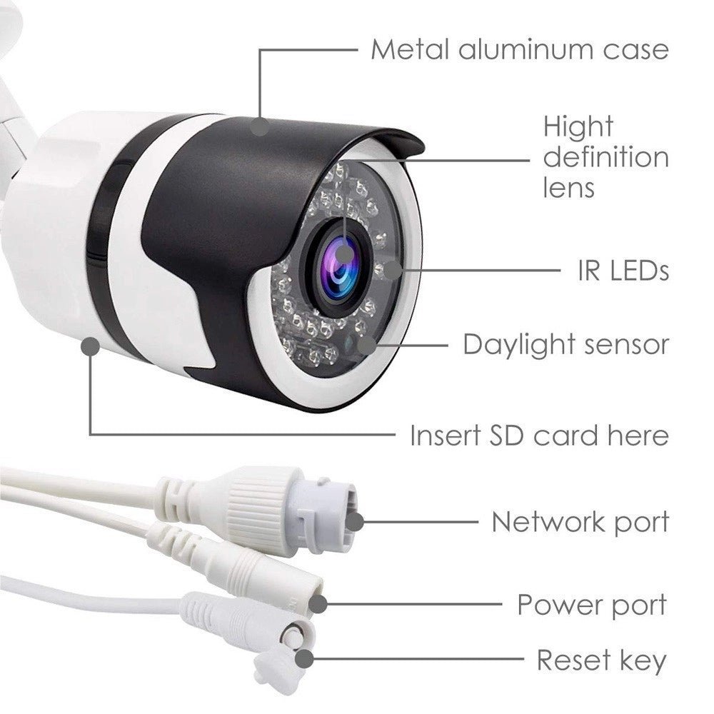 Trade Shop - Telecamera Ip Camera Hd Wireless Led Ir Infrarossi Ipcam Tf 36 Led Esterno -