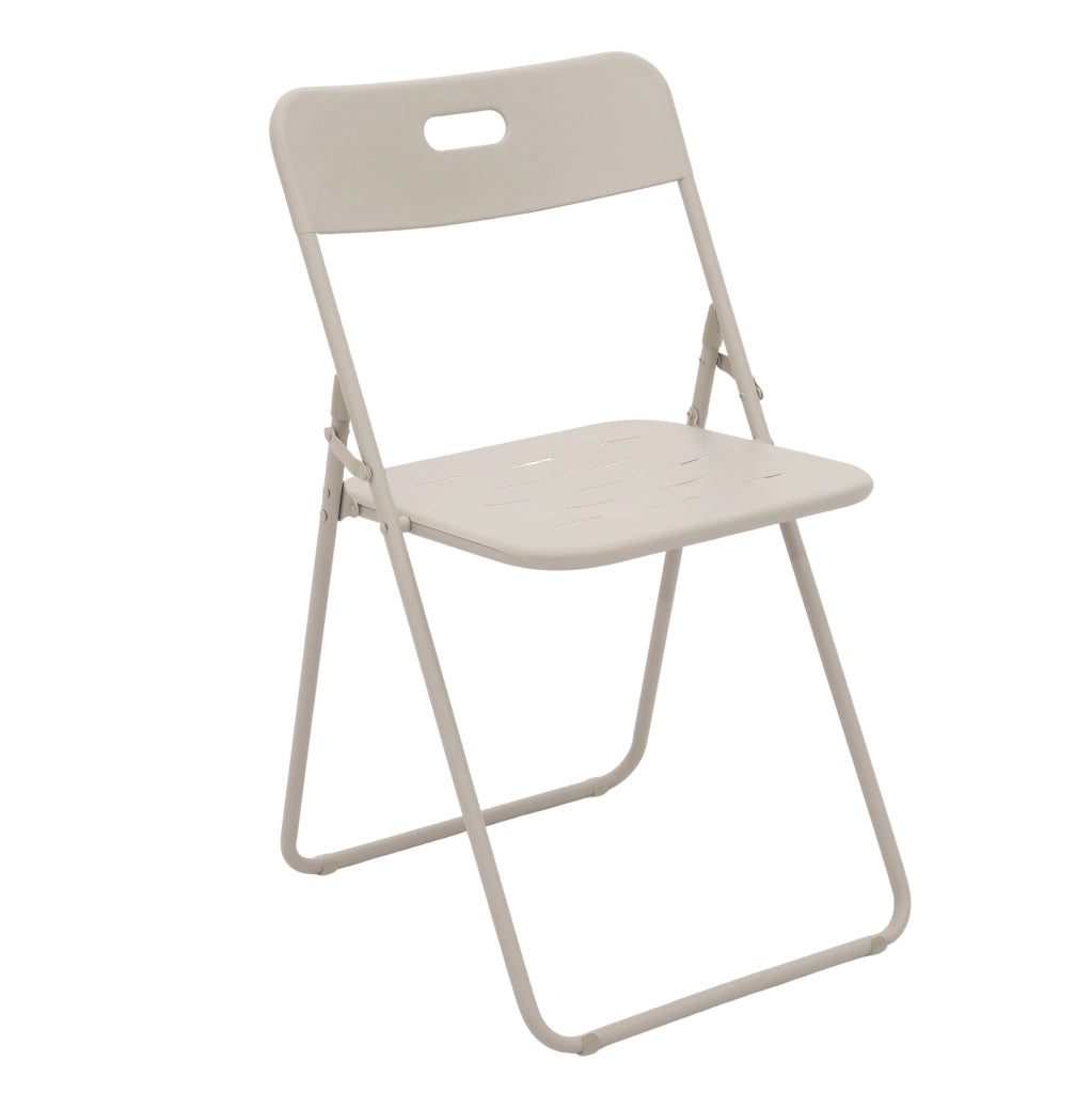 Set bistr貌 pieghevole 60x60x73 cm; per 2 persone; acciaio beige