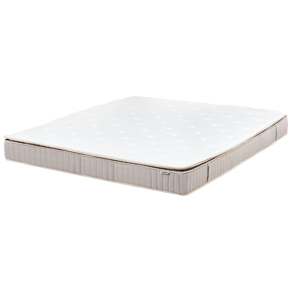 Materasso a molle insacchettate in lattice bianco e beige EU 180 x 200 cm duro con cerniera e rivestimento in poliestere rimovibile Accessori per la camera da letto