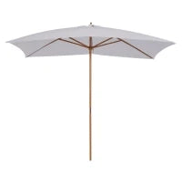 Ombrellone m da Giardino 2x3 in Legno Laccato con Copertura Rimovibile, Bianco