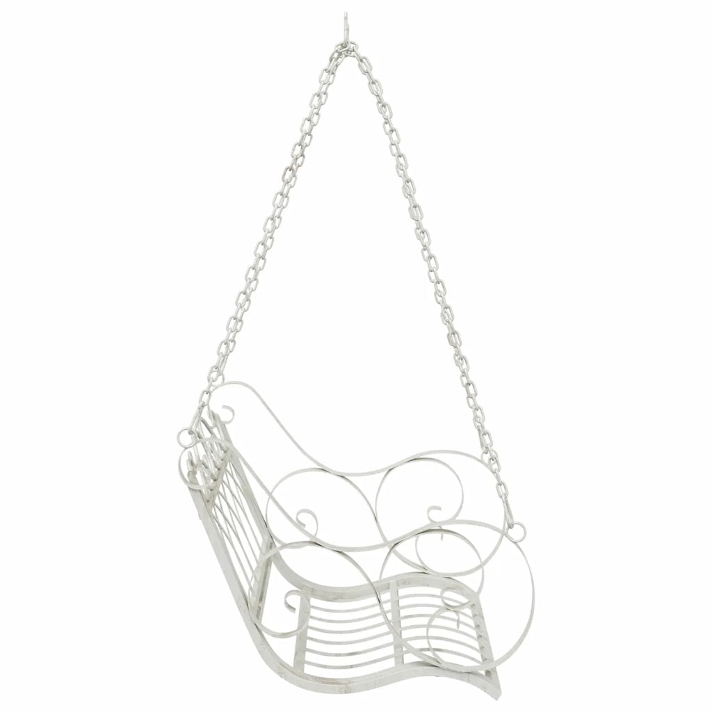 Panchina a Dondolo Acciaio 71 x 75 x 59 cm Bianco Antico 42038690