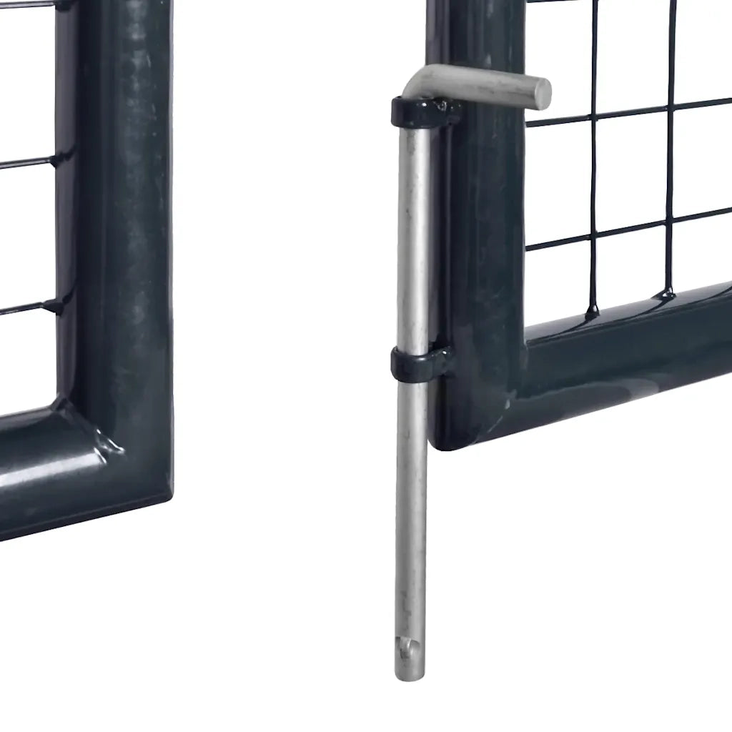 Cancello da Giardino in Rete di Acciaio Zincato 300x100 cm Grigio 143363