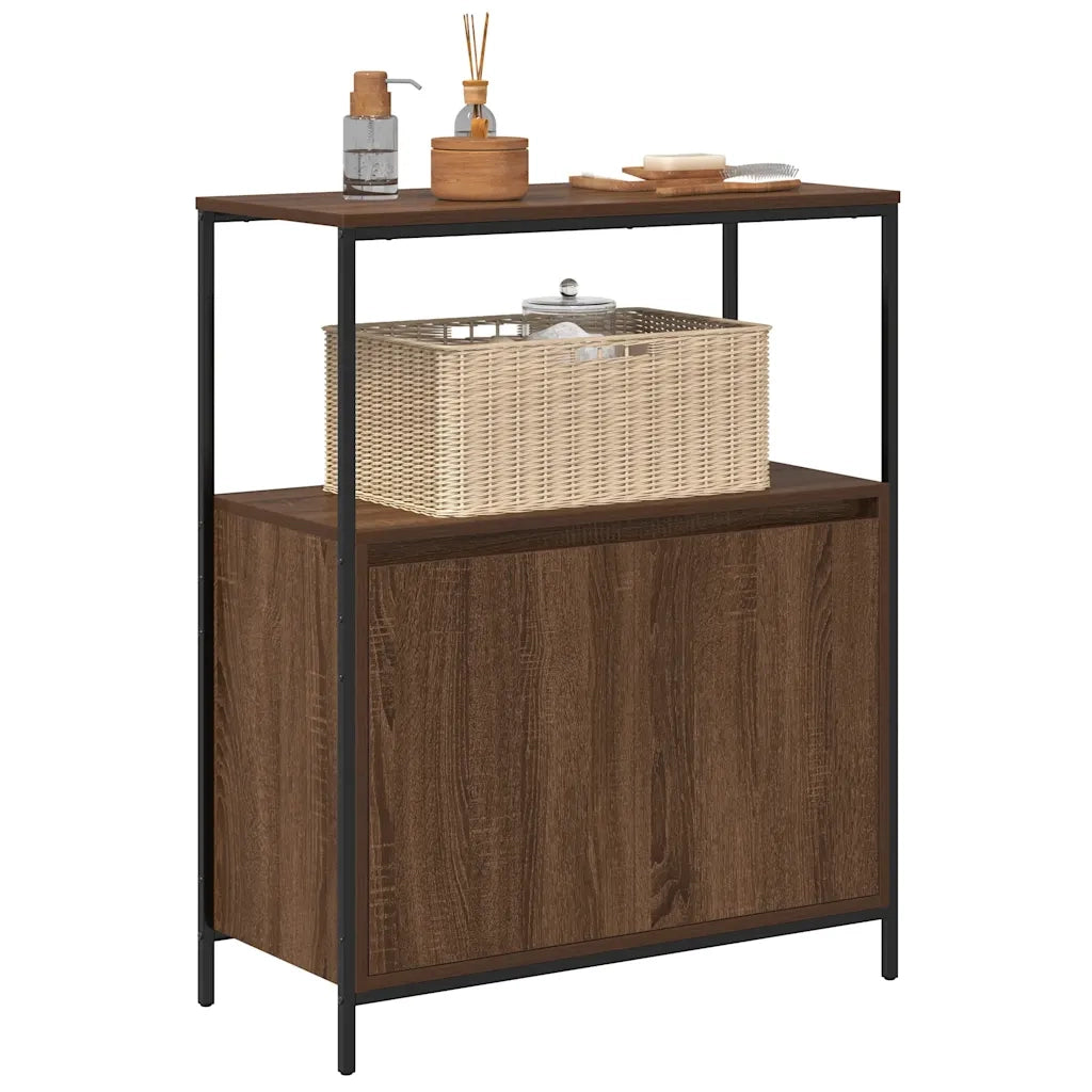 Mobile da Bagno con Ripiani Rovere Marrone 76,5x35x95 cm 861921