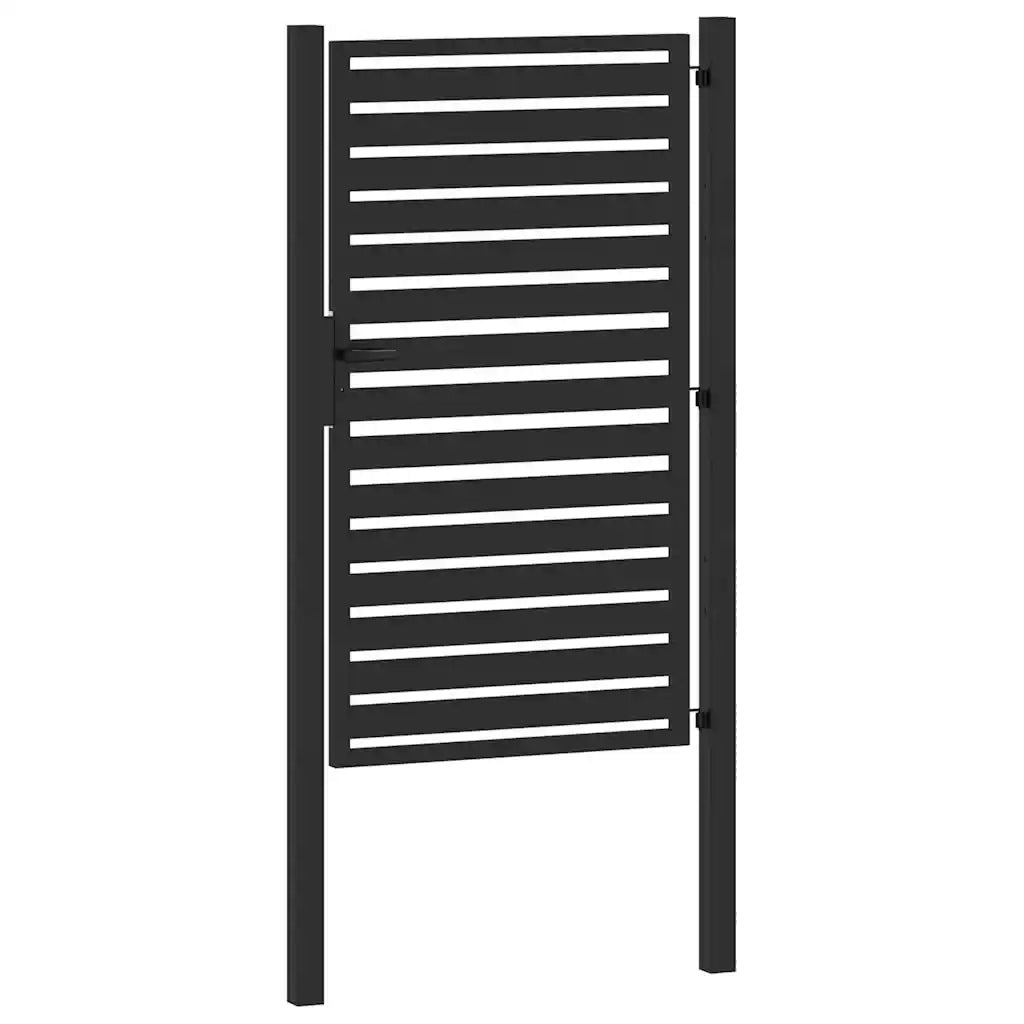 Cancello da Giardino con Serratura Nero 100x150 cm in Alluminio