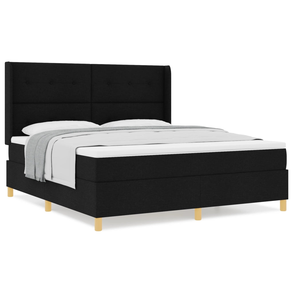 letto a doghe  con materasso nero 180x200 cm in tessuto