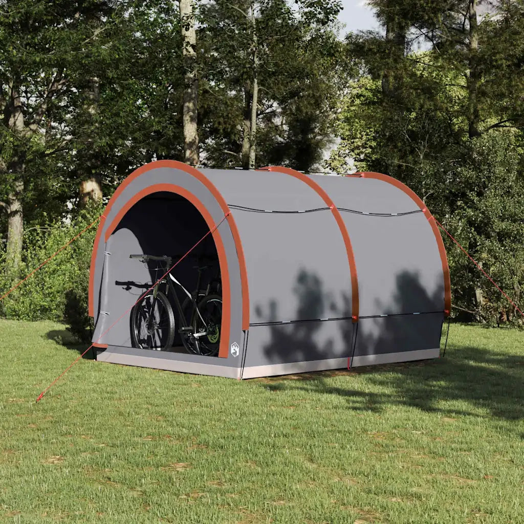 Tenda porta biciclette Grigio e arancione 256 x 222 x 182 cm 42000998