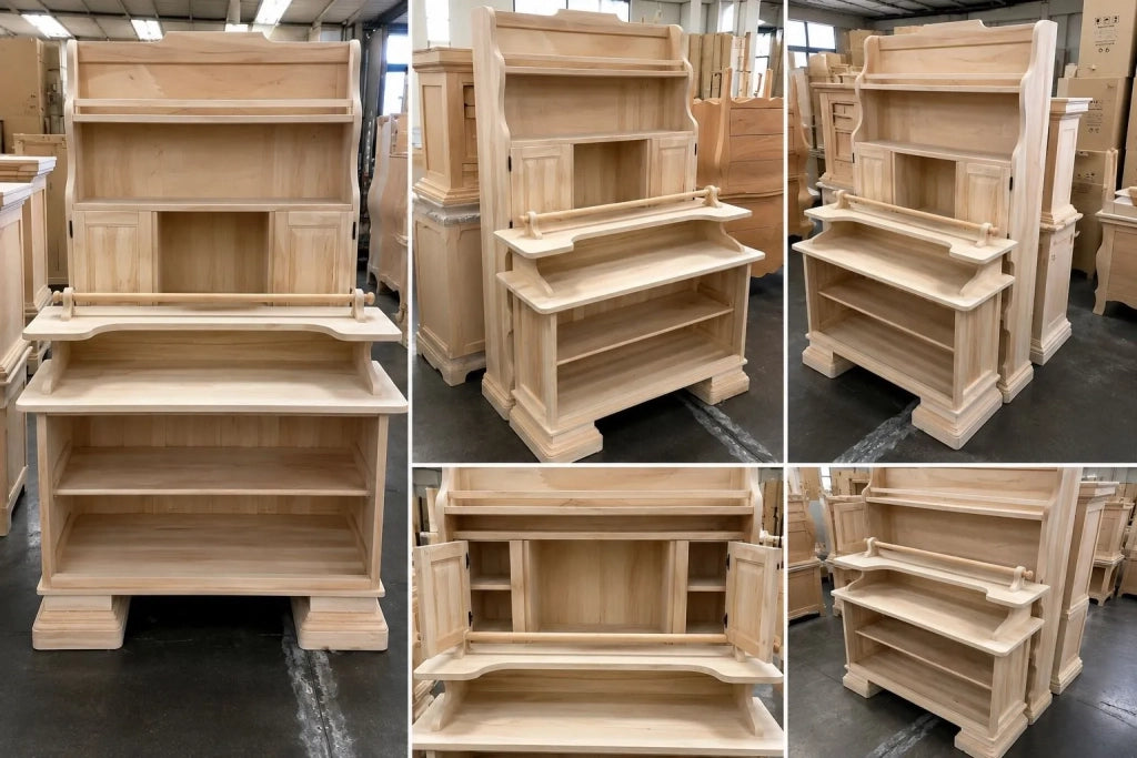 Mobile bar arte povera classico in legno grezzo (1223+1224) - Mobili 2G