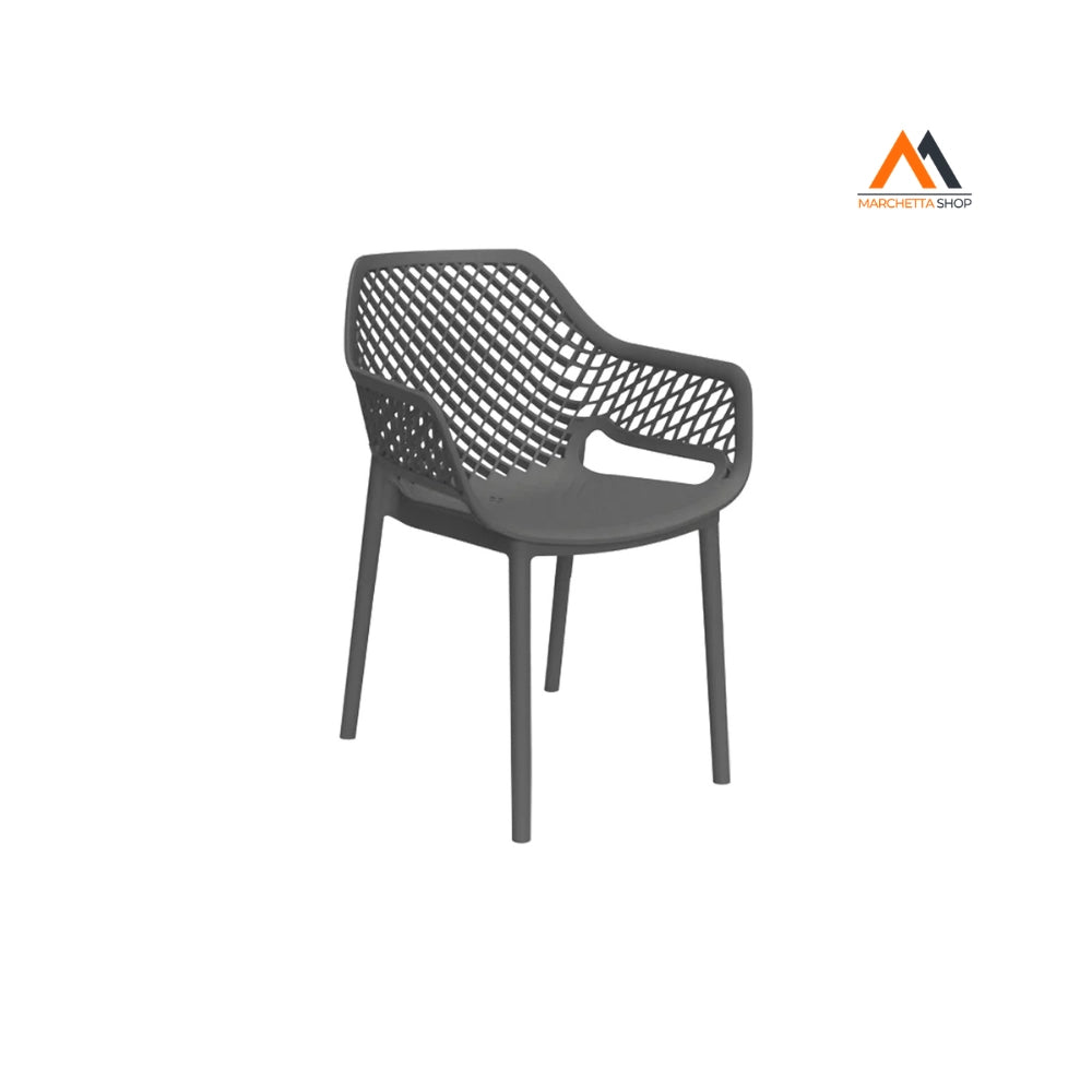 SEDIA IN POLIPROPILENE SCHIENALE FORATO 'ARIA ARMCHAIR' graf