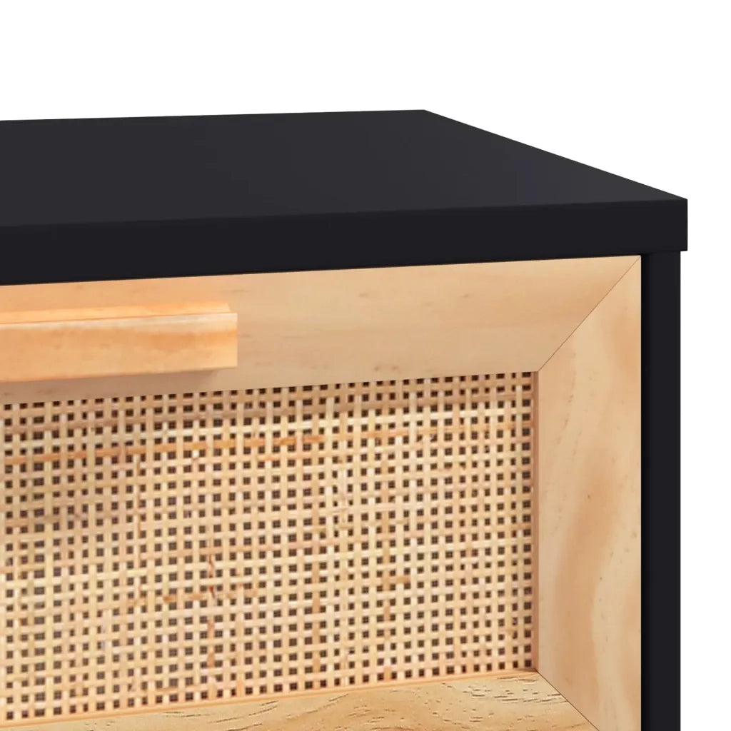 Tavolino Nero 80x40x30 cm Legno Multistrato e Massello di Pino 345619