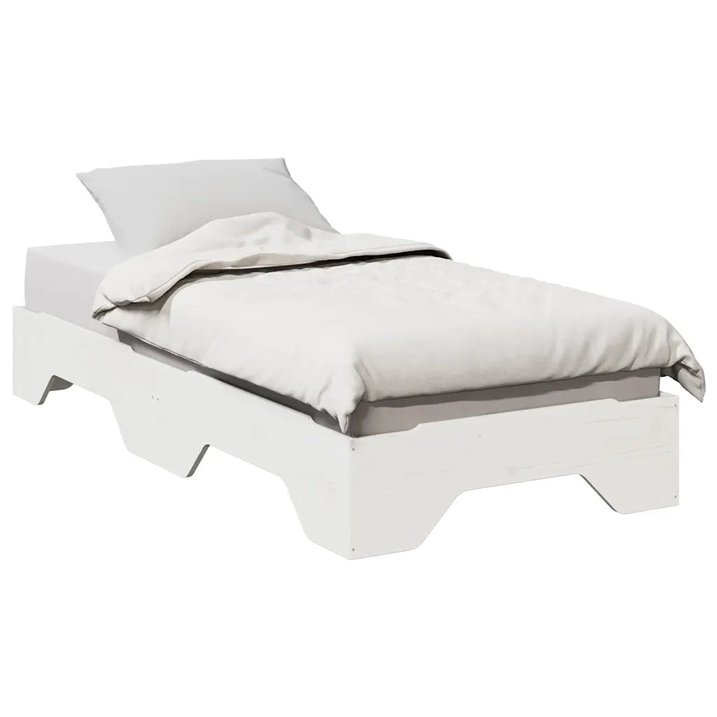 Giroletto senza Materasso Impilabile-Struttura Letto Bianco 90x190 cm Legno