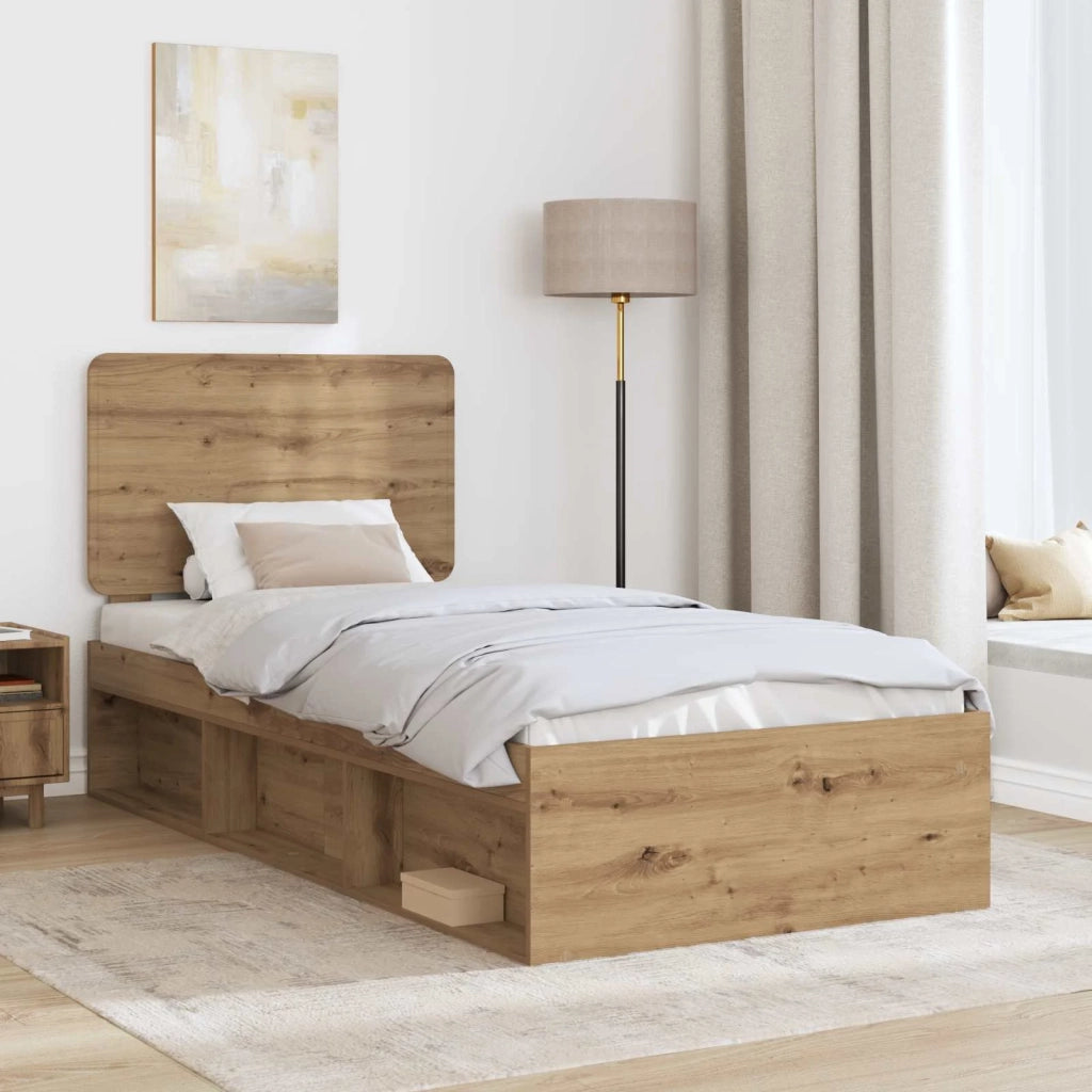 Struttura del letto con testiera Rovere Artigianale 75 x 190 cm 3412559