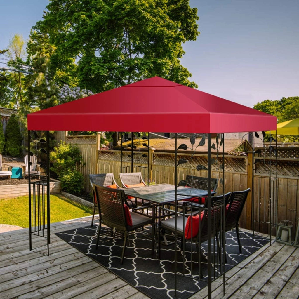 Copertura per Gazebo, Tetto Ricambio per Gazebo, Tetto del Padiglione 3x3 m (Vino Rosso)