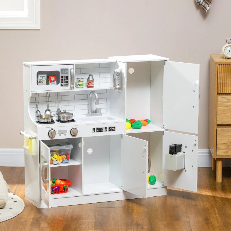 CUCINA GIOCATTOLO PER BAMBINI con telefono e lavagna, bianca