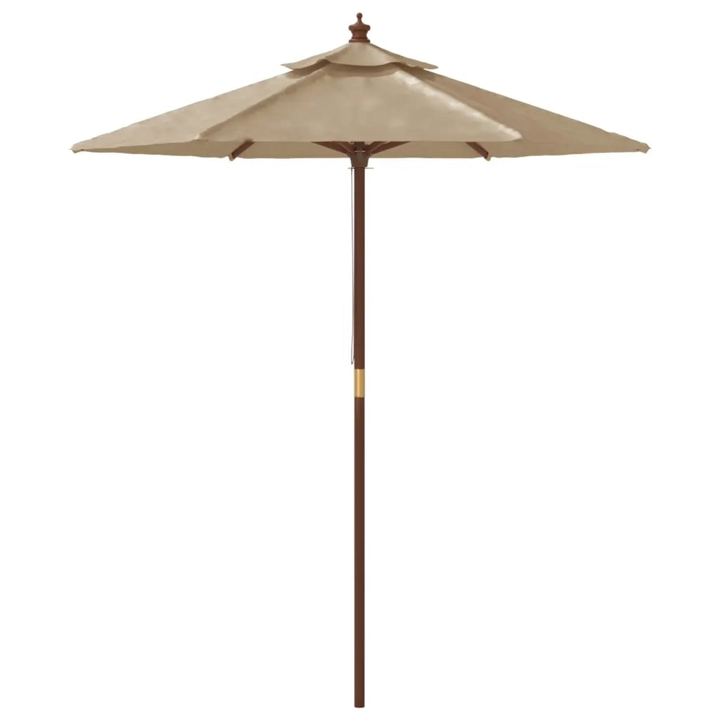 Ombrellone da Giardino con Palo in Legno Tortora 196x231 cm 363162