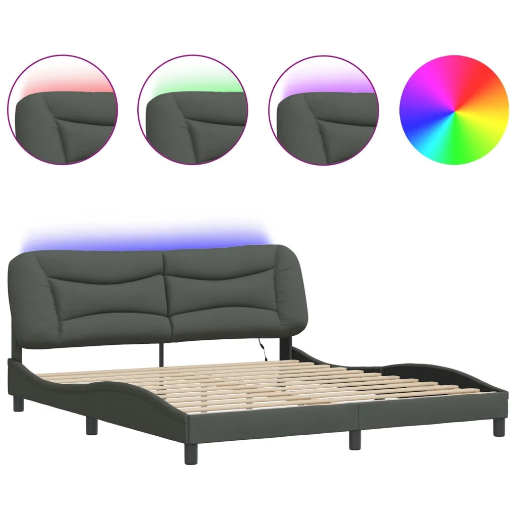 Giroletto con LED senza Materasso Hvar 180x200 cm Tessuto 3213719