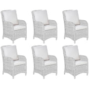 Set di 6 copricuscini da esterno per sedie da giardino beige da giardino cuscini per schienale e sedute