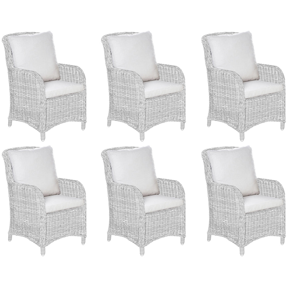 Set di 6 copricuscini da esterno per sedie da giardino beige da giardino cuscini per schienale e sedute
