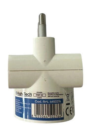 HIGH-TECH ADATTATORE TRIPLO SCHUKO SPINA S17 16A 2P+T 2 PRESA BIPASSO P17/11 10/16A 2P+T - 1 PRESA P30 2P+T BIANCO