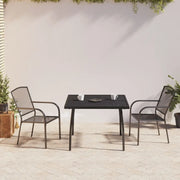 Set da Pranzo da Giardino 3 pz in Acciaio Antracite