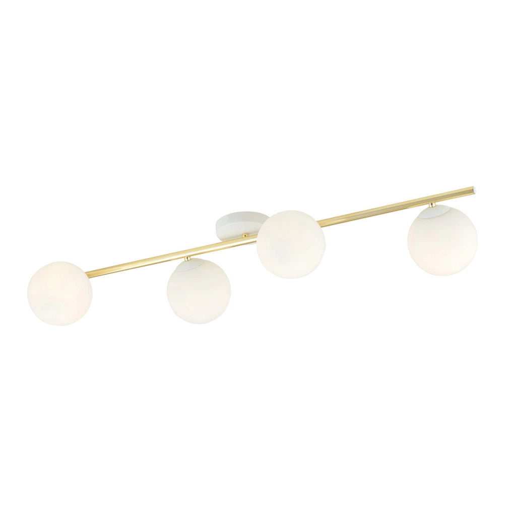 Plafoniera Emibig Splendi 4 4xE14 oro/bianco 100cm