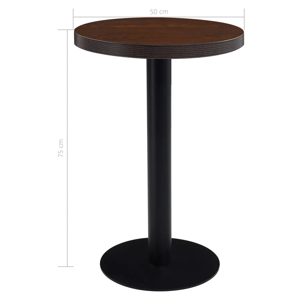 Tavolo da Bistrot Marrone Scuro 50 cm in MDF 286419