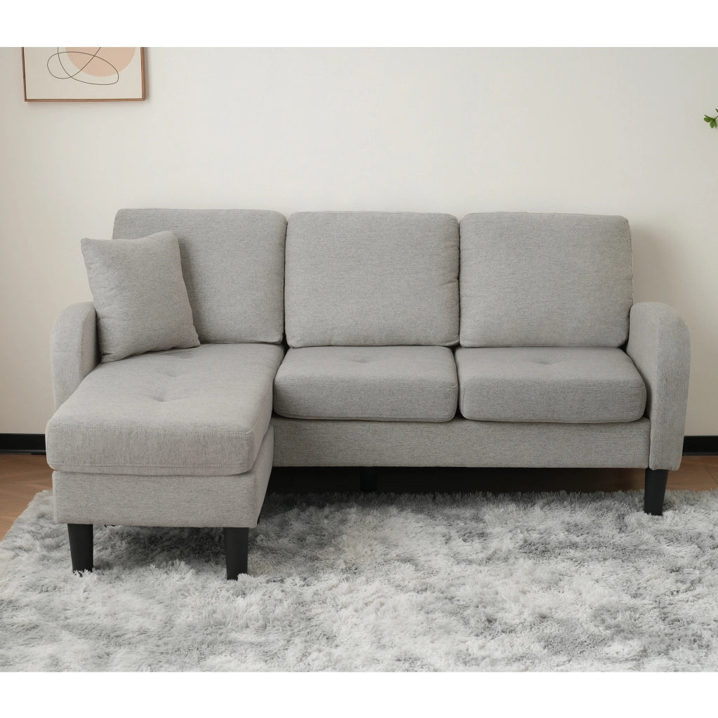 Divano angolare modulare 3 posti con chaise longue grigio
