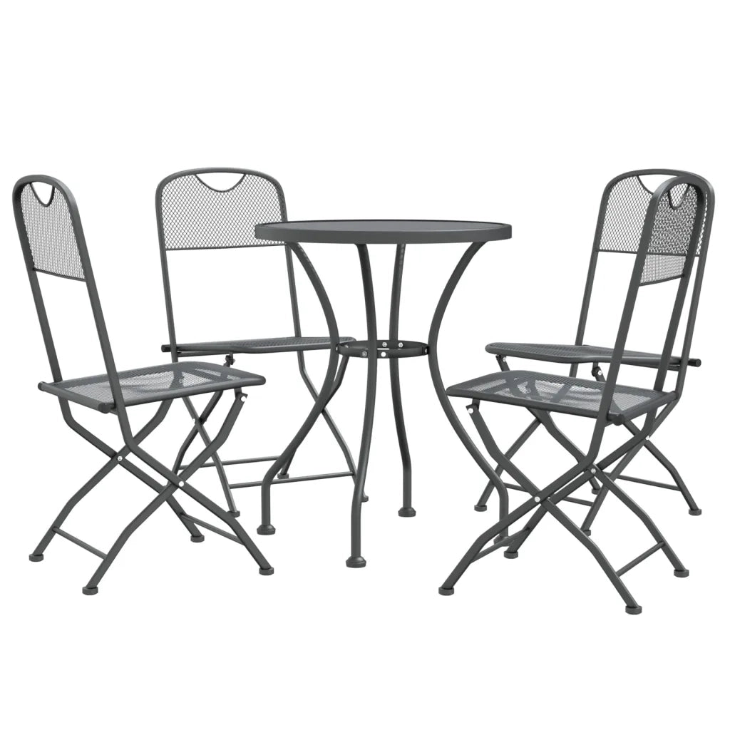 Set da Pranzo per Giardino 5pz Rete Metallica Espansa Antracite cod mxl 35730