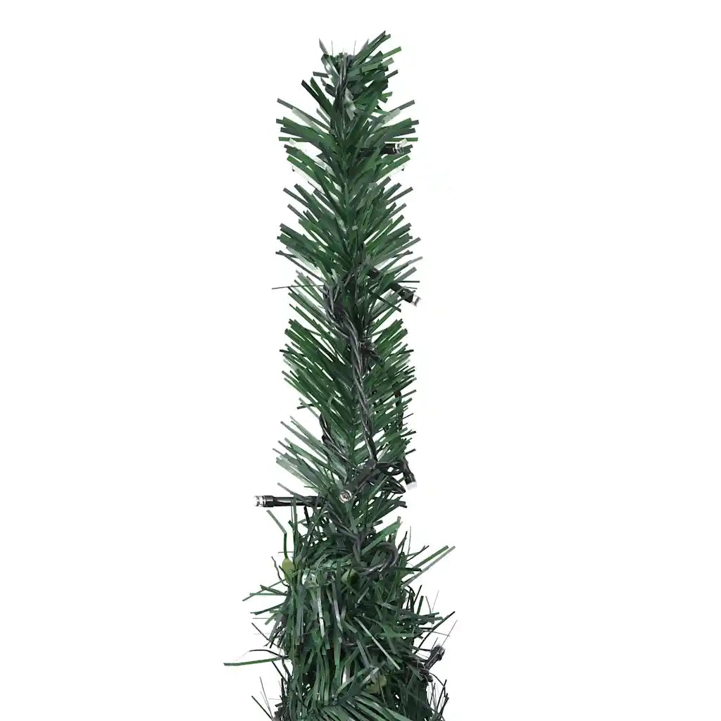 Albero di Natale Artificiale-Albero Natalizio Apribile Preilluminato Verde 210cm